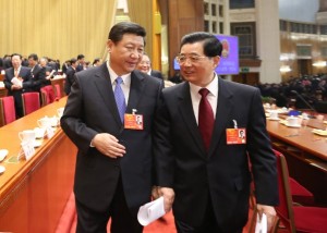 Communist Party general secretary Xi Jinping (left) will become China’s next president, replacing Hu Jintao (right) [Xinhua]