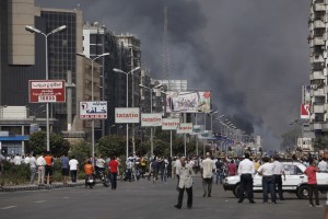 Smoke rises over the capital Cairo as Egyptians wonder whether the country can recover from the bloodshed [Getty Images]