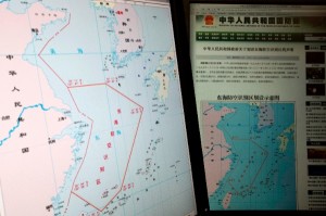 US officials have denied the flight was in response to China’s recent announcement of the new defence zone that includes a chain of islands also claimed by Japan [AP] 