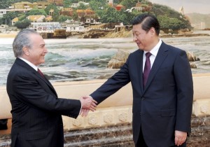 Temer, along with a high-level delegation that includes the agriculture Minister and the Central Bank Governor, was in China to attend the 3rd China-Brazil government cooperation summit [Xinhua]