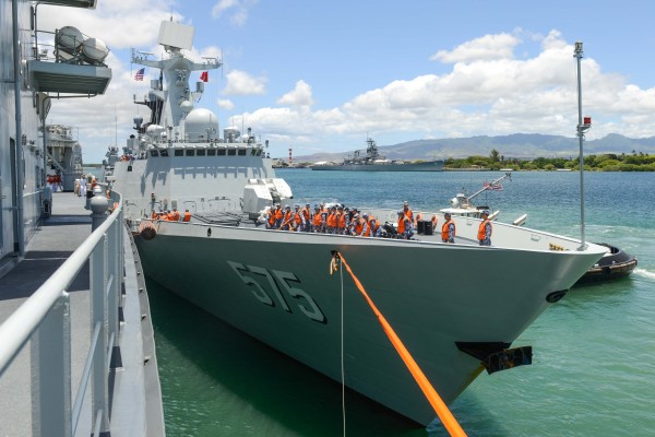 China is participating in the drills off Hawaii with 1,100 soldiers, 40 doctors and several vessels such as the  missile frigate Yueyang [Xinhua]