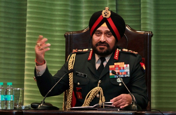  Indian army chief Gen. Bikram Singh addresses a press conference in New Delhi, India, Monday, Jan. 14, 2013 [AP]