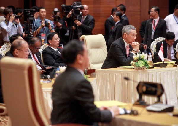 Singapore’s Prime Minister Lee Hsien Loong at an ASEAN Summit in Myanmar on  13 November 2014 [govsingapore/Twitter]