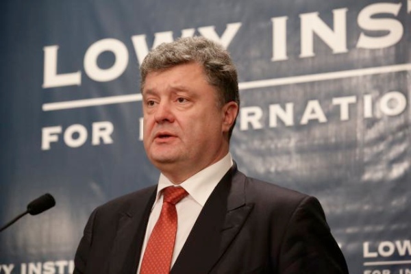 Ukrainian President Petro Poroshenko was speaking at Lowy Institute in Australia on  12 December 2014 [Image: Lowy Institute]