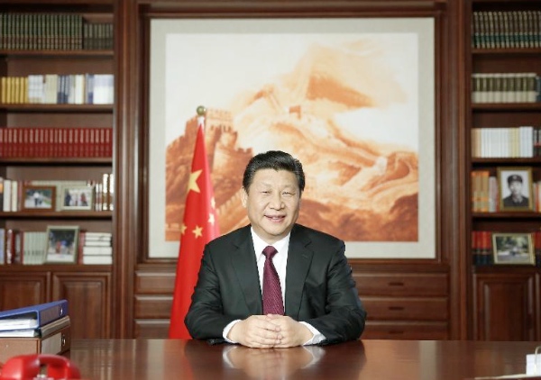 Chinese President Xi Jinping delivers his New Year speech via state broadcasters, in Beijing, capital of China, Dec. 31, 2014 [Xinhua]