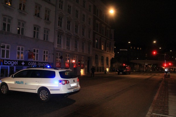 A police vehicle cordons off the area near one of the shootings in the Danish capital Copenhagen [Xinhua]
