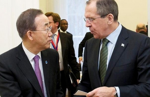 On Monday, Ban will first meet Russian Foreign Minister Sergei Lavrov [Xinhua]