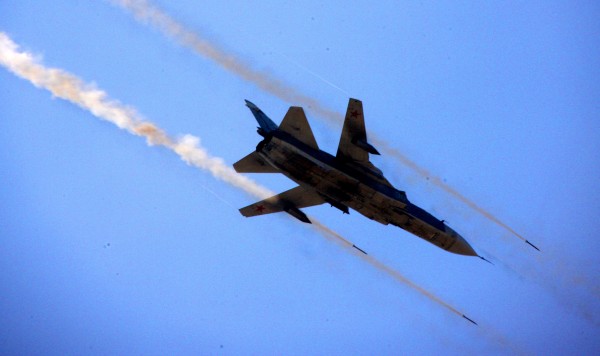 Sukhoi-24 fighters, such as the one above, have flown hundreds of sorties over Syria and destroyed a number of Islamist rebel bunkers, the Russian military said [Xinhua]