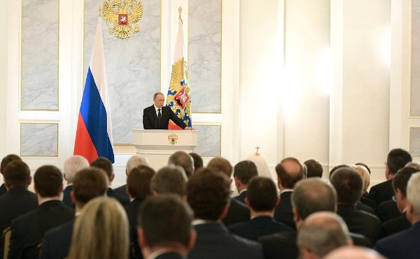 Putin addresses the Federal Assembly in Moscow on 3 December 2015 [PPIO]