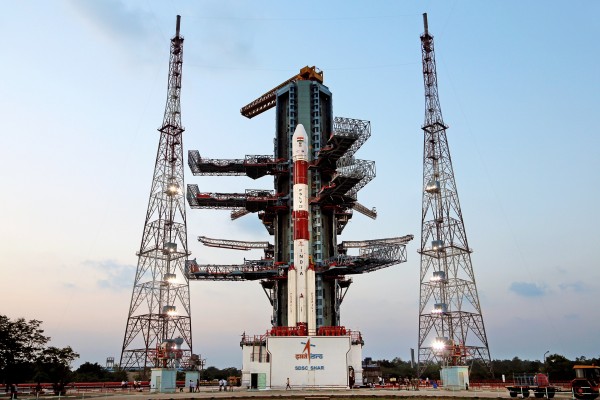 Panaromic view of Fully integrated PSLV-c31 with IRNSS-1E at Second Launch Pad in the southern Indian state of Andhra Pradesh [Image: ISRO]