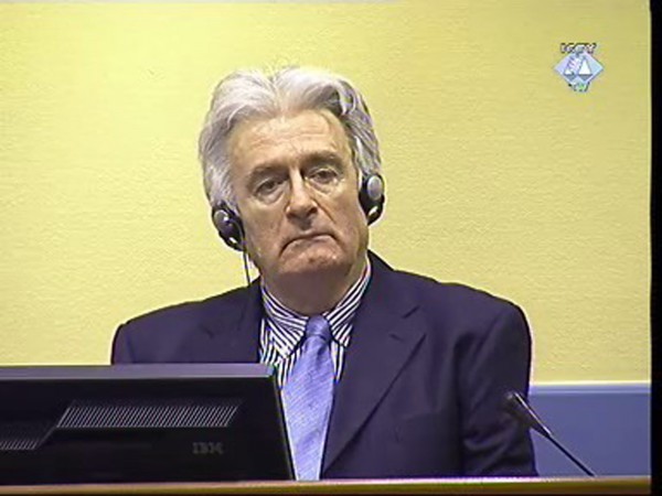 A video grab from a video released by the tribunal shows Karadzic during his trial [Xinhua]