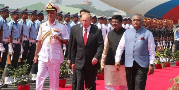 Russian President Vladimir Putin lands in Dabolim, Goa, India for the 8th BRICS Summit on 15 October 2016 [Image: MEA, India]