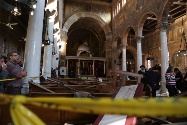 Egyptian security believe the bomb went off in the ladies section of the church, killing many women and children [Xinhua]
